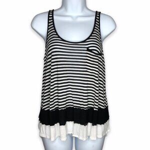 Kensie striped tank top layered look scoop neck